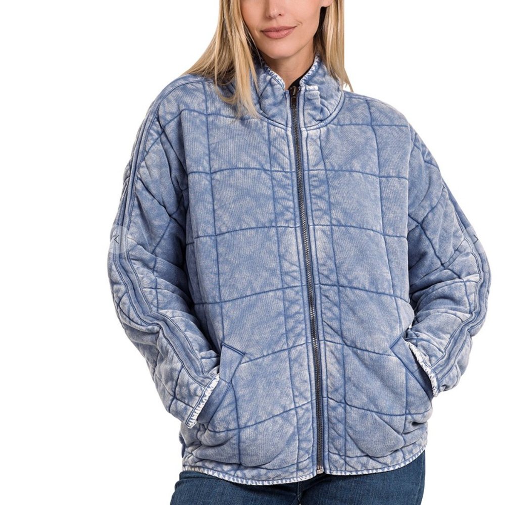 NWT Dolman Quilted Knit Jacket, BLUE - Size XL
